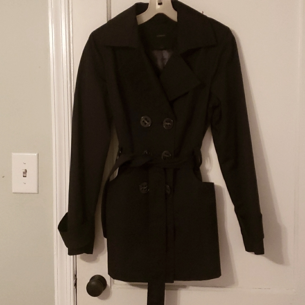 Express Black Water repellant Double-breasted Trench coat XS